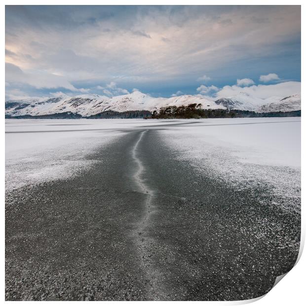 Frozen Derwentwater Print by Steve Smith