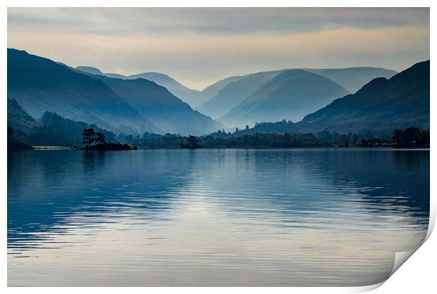 Misty Ullswater Print by Steve Smith