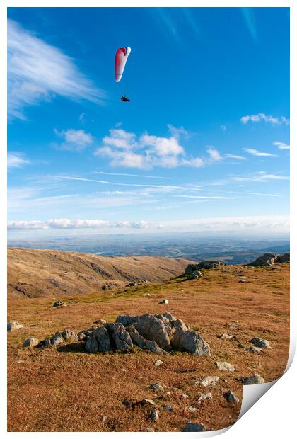 Coniston Paraglider Print by Steve Smith