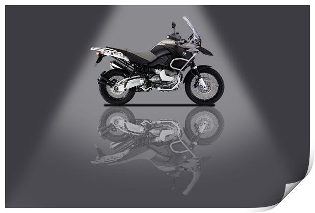 BMW R1200R Grey Spotlight Print by Steve Smith