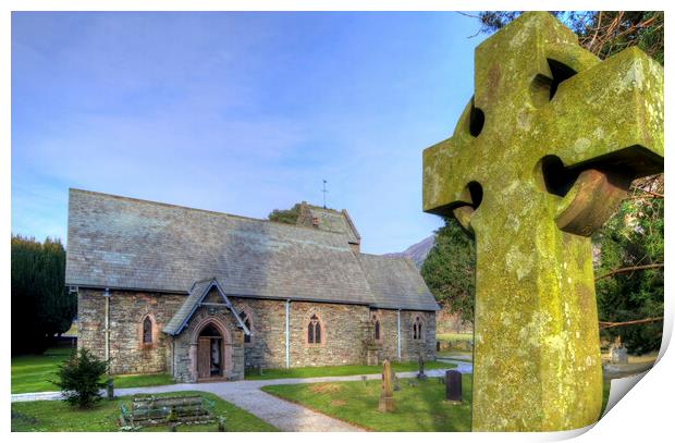 Majestic St Patricks Church in the Lake District Print by Steve Smith