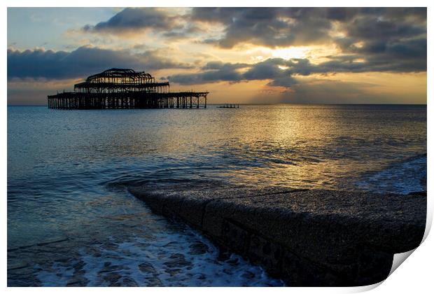 Brighton West Pier Print by Steve Smith