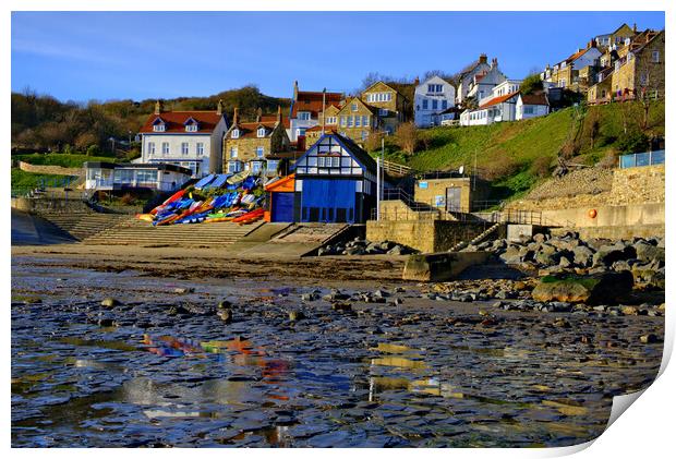 Runswick Bay North Yorkshire Print by Steve Smith