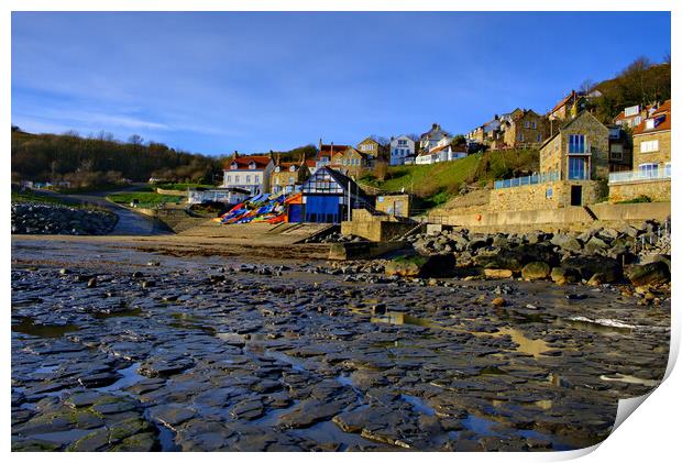 Runswick Bay North Yorkshire Print by Steve Smith