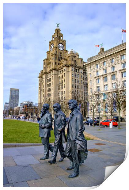 Iconic Beatles Statues in Liverpool Print by Steve Smith