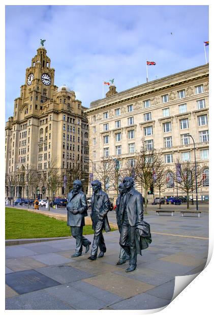 The Beatles Pier Head Liverpool Print by Steve Smith