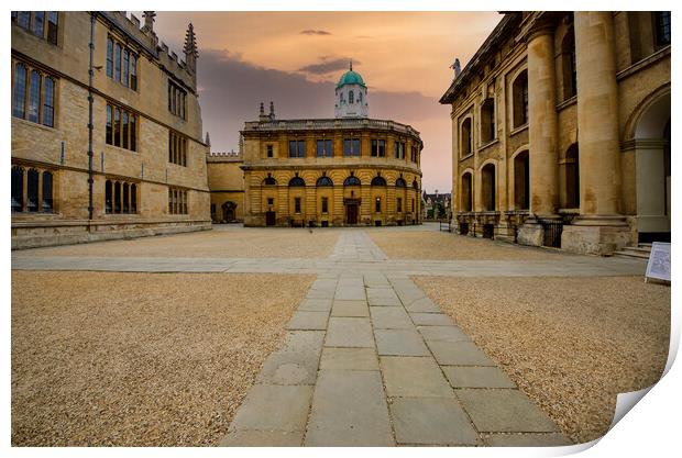 Enchanting Oxford Library Scene Print by Steve Smith