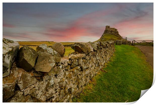 Majestic Lindisfarne Castle Print by Steve Smith