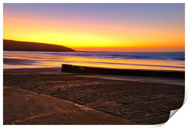 Filey Brigg Sunrise Print by Steve Smith