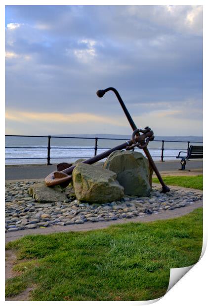 The Filey Anchor Print by Steve Smith