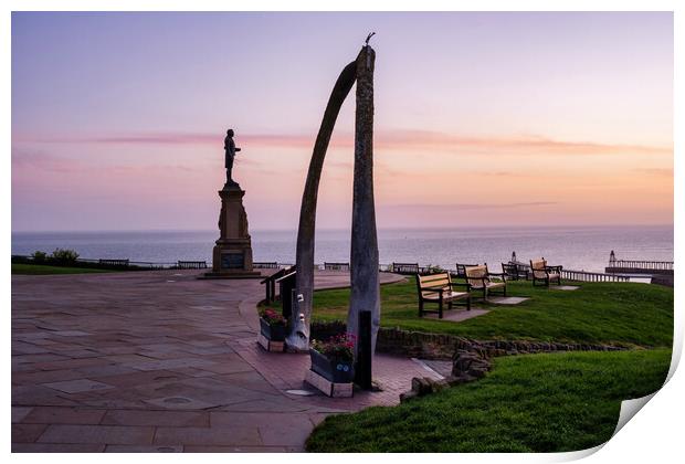 Captain Cook Monument And Whalebones Print by Steve Smith