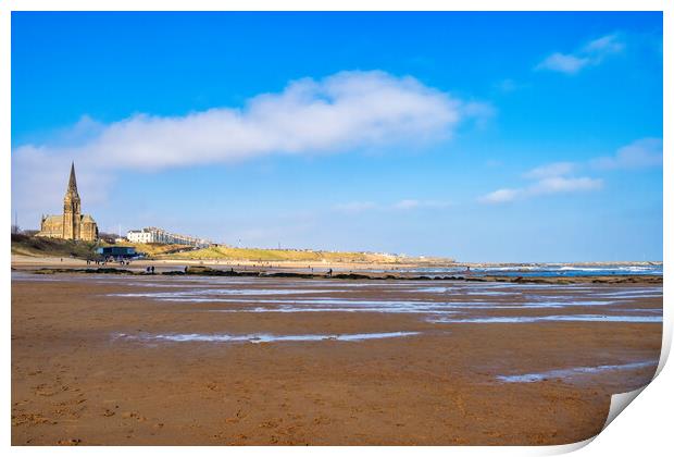 Longsands Beach Tynemouth Print by Steve Smith