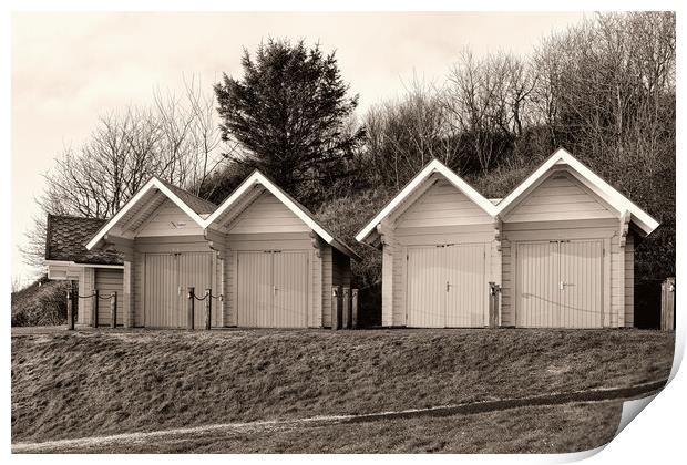 North Bay Scarborough Beach Huts Print by Steve Smith