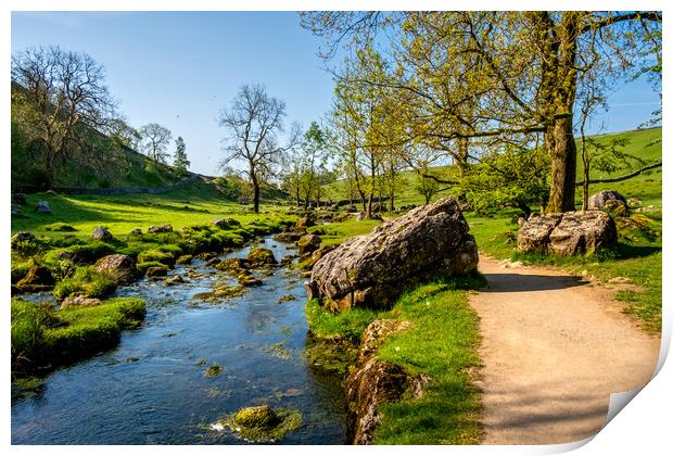 Malham Beck: Picturesque Stream in Yorkshire. Print by Steve Smith