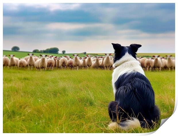 The Working Border Collie Print by Steve Smith