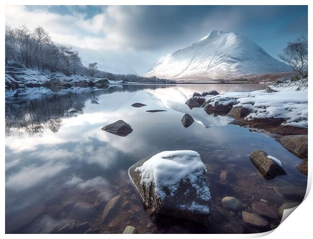 Loch Etive in Winter Print by Steve Smith