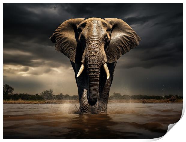 African Elephant Print by Steve Smith
