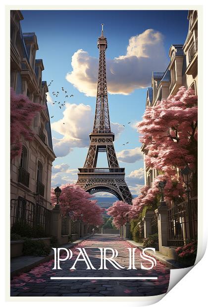 Paris Travel Poster Print by Steve Smith
