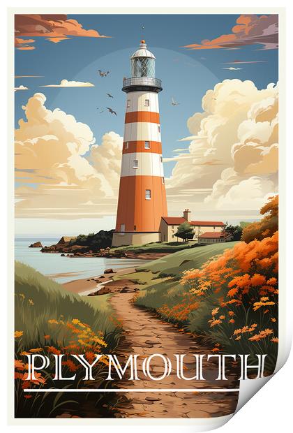Plymouth Travel Poster Print by Steve Smith