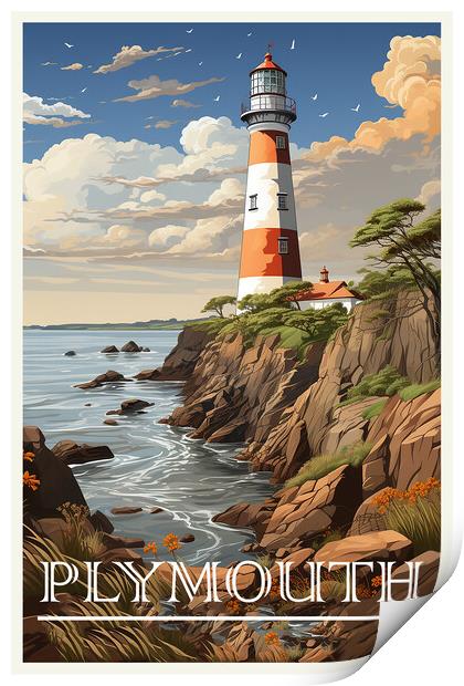 Plymouth Travel Poster Print by Steve Smith