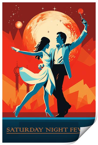 Saturday Night Fever Retro Art Poster Print by Steve Smith