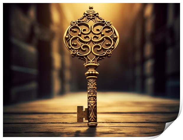A Golden Key Can Open Any Door Print by Steve Smith