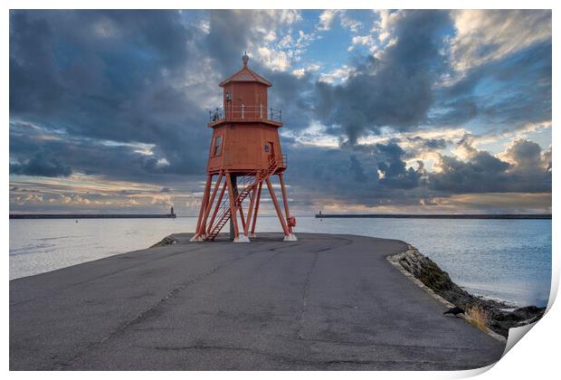 Herd Groyne Lighthouse Print by Steve Smith