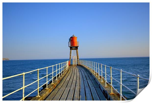 East Pier Whitby Print by Steve Smith