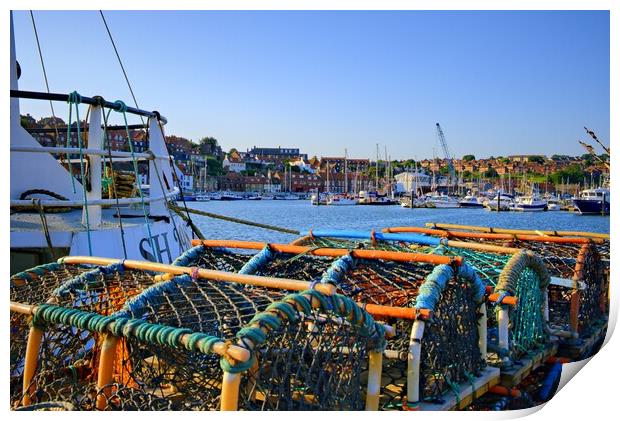 Whitby Lobster Pots Print by Steve Smith