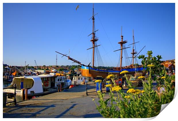 HMS Endeavour Whitby Print by Steve Smith