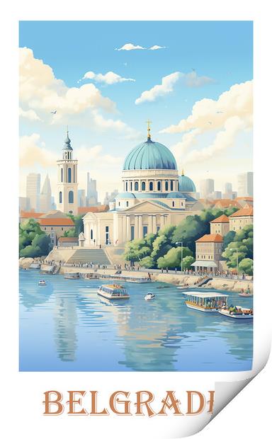 Belgrade Travel Poster Print by Steve Smith