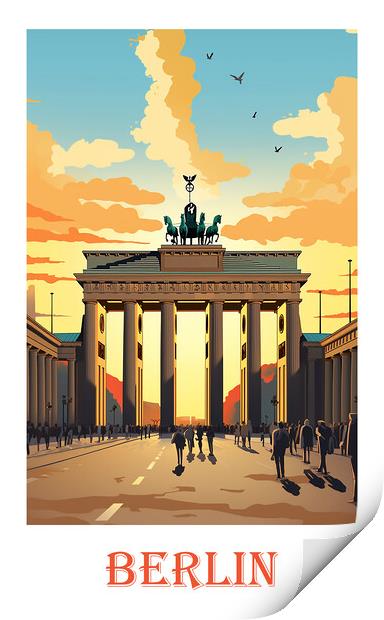 Berlin Travel Poster Print by Steve Smith