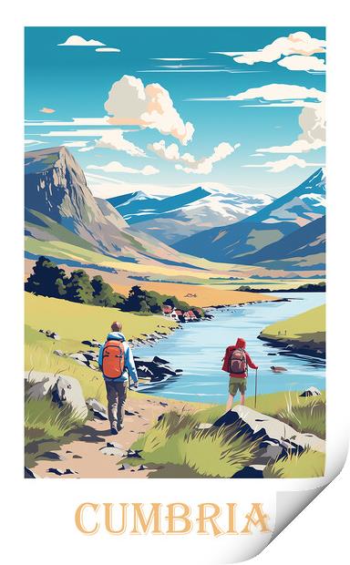 Cumbria Travel Poster Print by Steve Smith