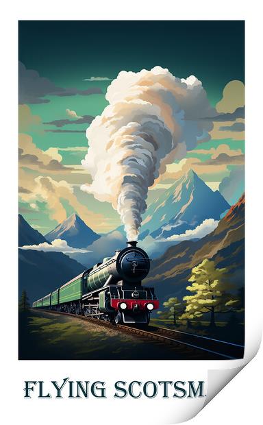 The Flying Scotsman Travel Poster Print by Steve Smith