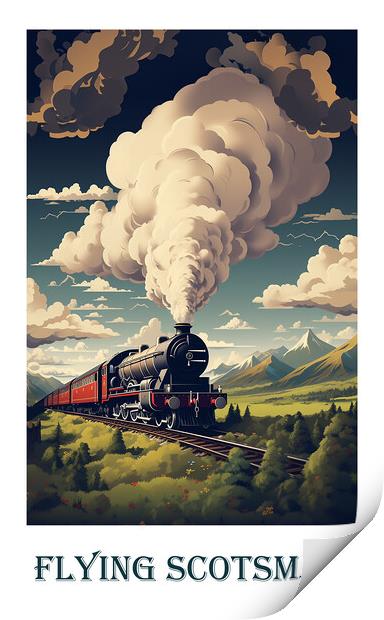 The Flying Scotsman Travel Poster Print by Steve Smith