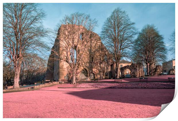 Knaresborough Castle Infrared Print by Steve Smith