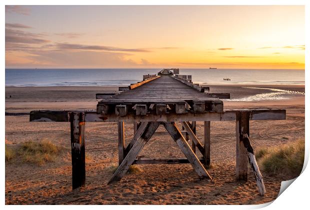 Steetley Pier Sunrise Hartlepool Print by Steve Smith