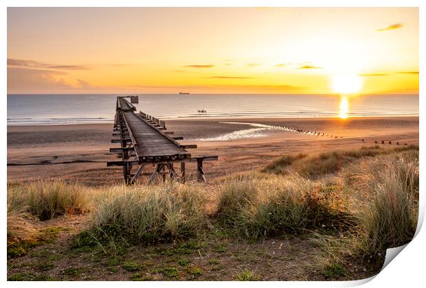 Steetley Pier Sunrise Hartlepool Print by Steve Smith