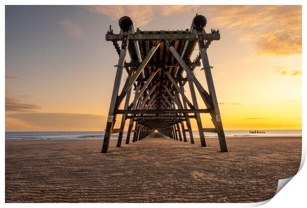 Steetley Pier Sunrise Hartlepool Print by Steve Smith