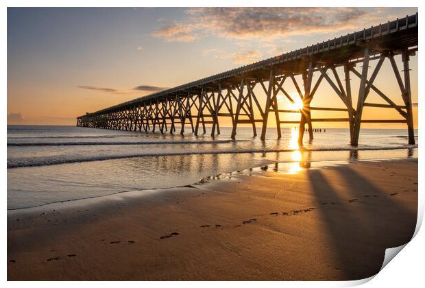 Steetley Pier Sunrise Hartlepool Print by Steve Smith