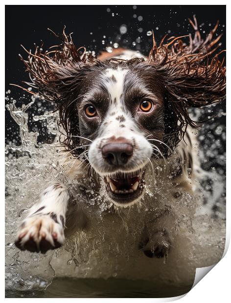 Springer Spaniel Portrait Print by Steve Smith