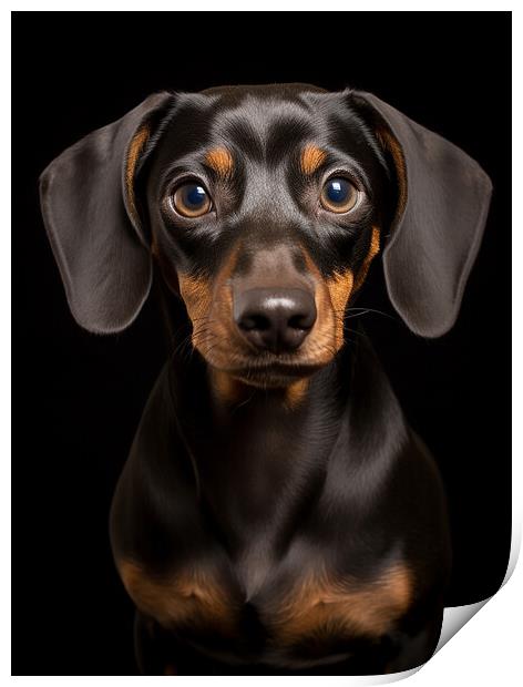 Minature Short Haired Dachshund Print by Steve Smith