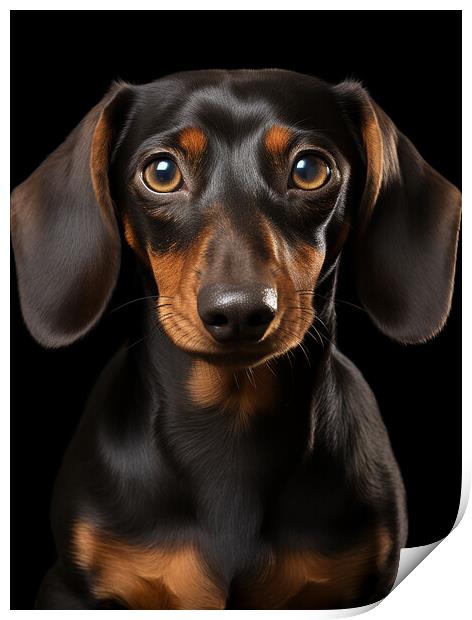 Minature Short Haired Dachshund Print by Steve Smith