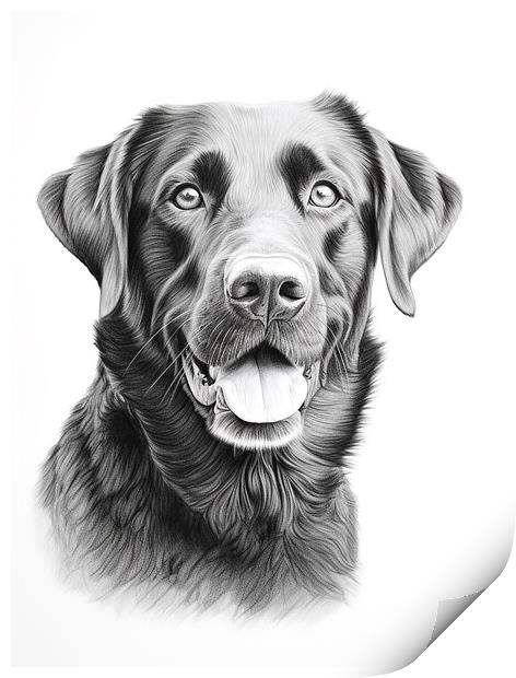 Pencil Drawing Black Labrador Print by Steve Smith