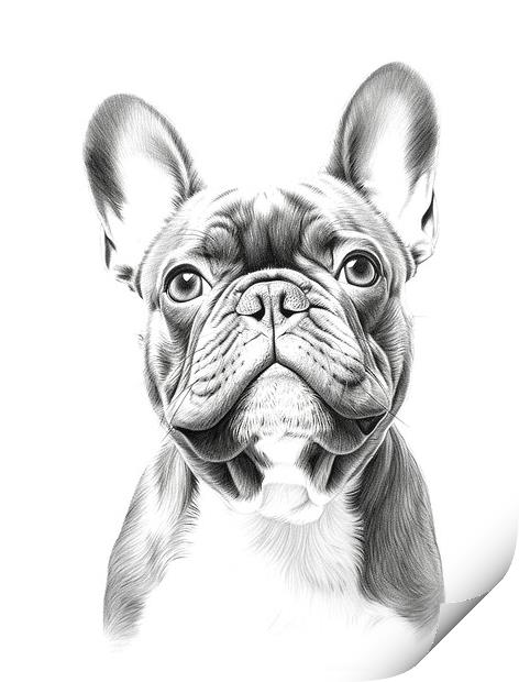 Pencil Drawing French Bulldog Print by Steve Smith