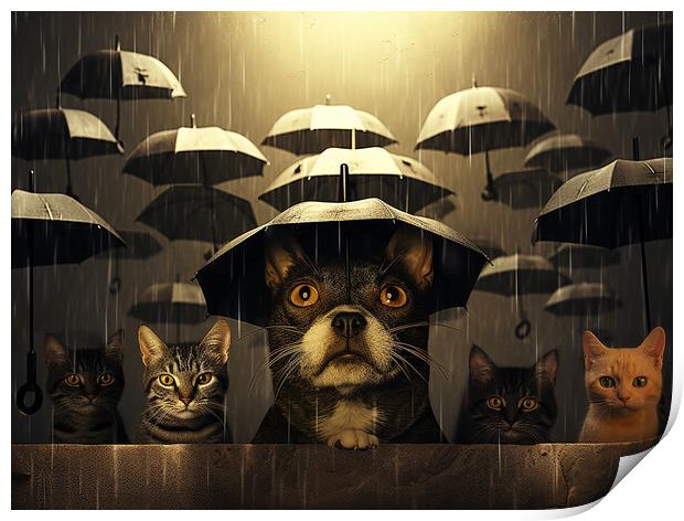 Raining Cats And Dogs Print by Steve Smith