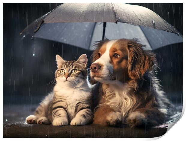 Raining Cats And Dogs Print by Steve Smith