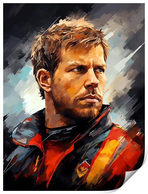 Sebastian Vettel Print by Steve Smith