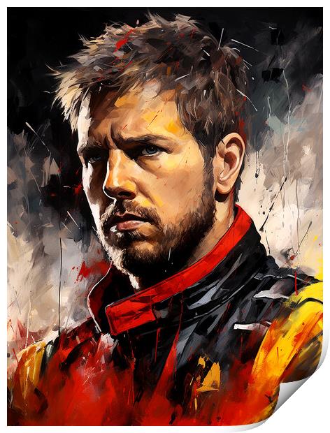 Sebastian Vettel Print by Steve Smith