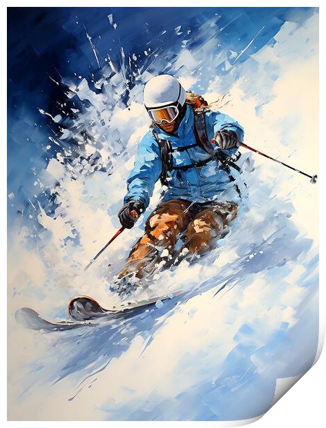 Downhill Skier Print by Steve Smith